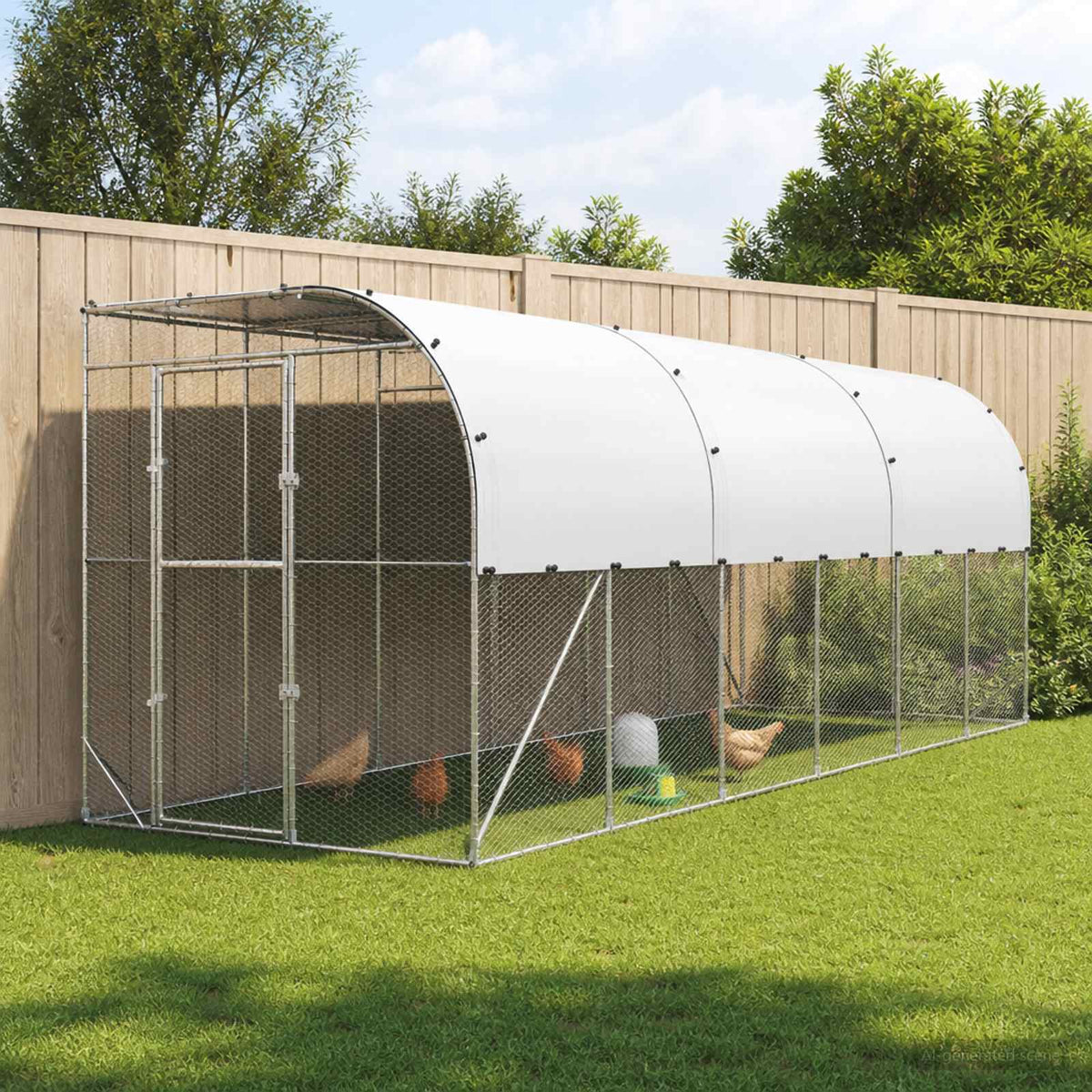 Hønsehus Mod Væg Sølv 600 x 150 x 215 cm Galvaniseret stål