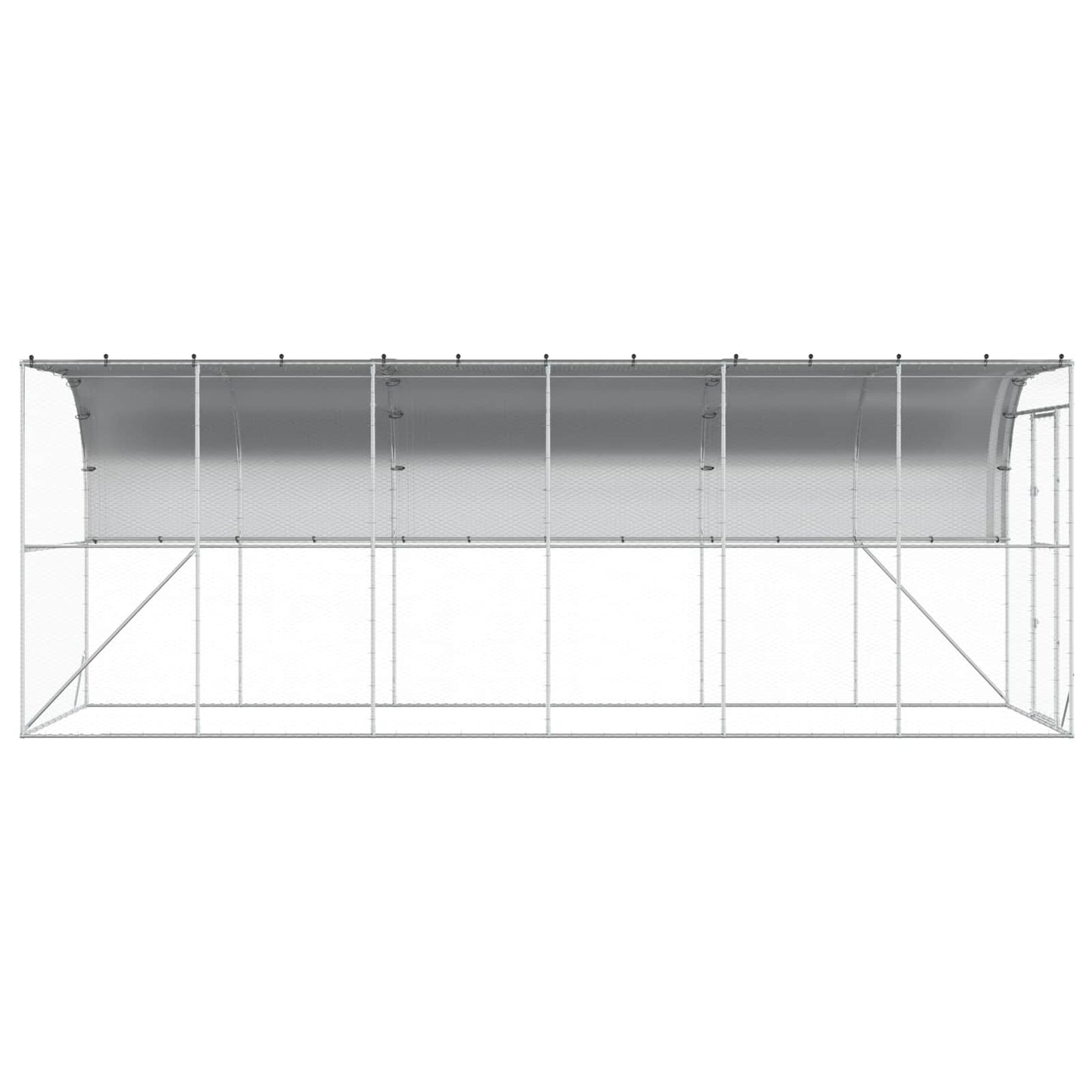 Hønsehus Mod Væg Sølv 600 x 150 x 215 cm Galvaniseret stål