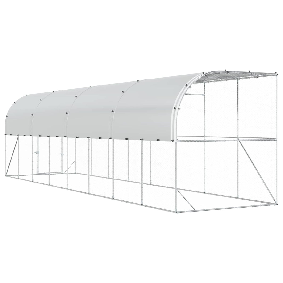 Hønsehus Mod Væg Sølv 600 x 150 x 215 cm Galvaniseret stål