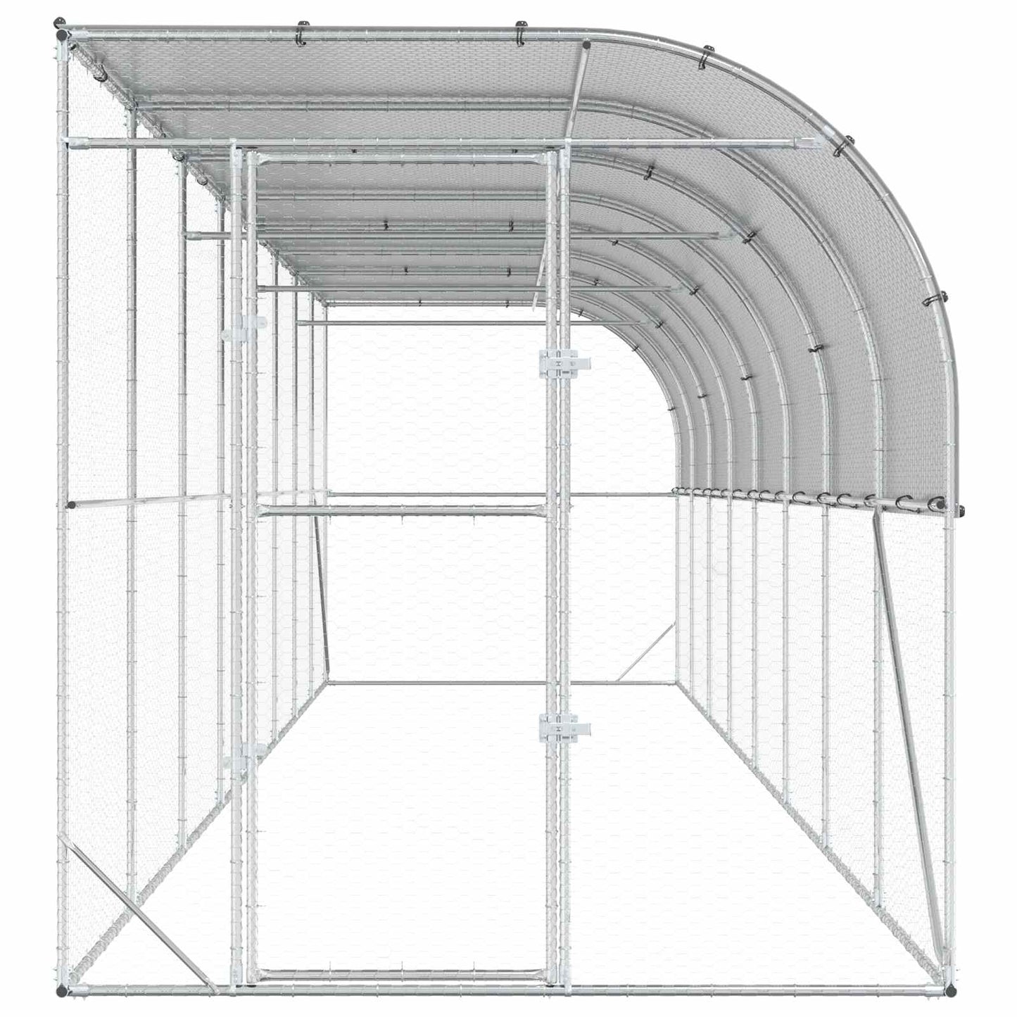 Hønsehus Mod Væg Sølv 600 x 150 x 215 cm Galvaniseret stål