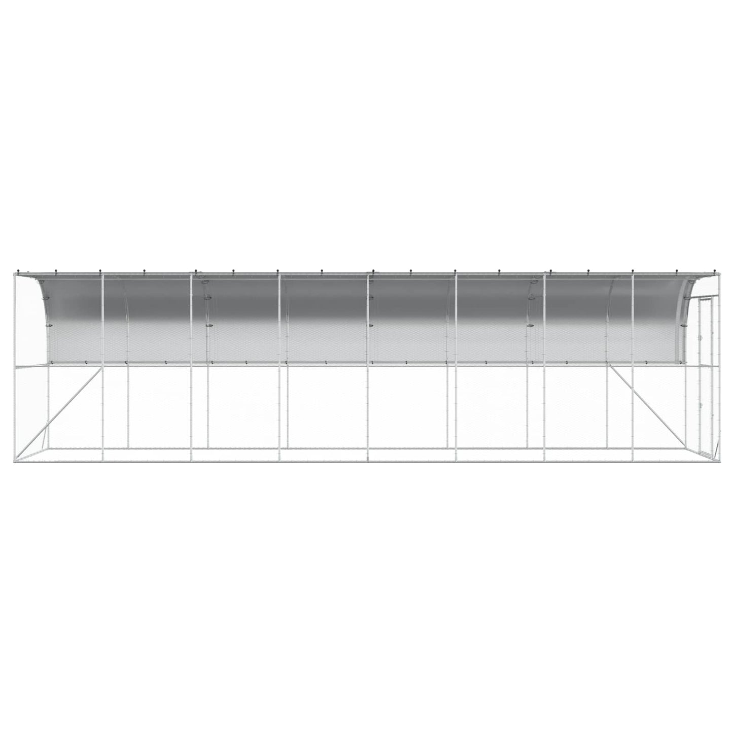 Hønsehus Mod Væg Sølv 600 x 150 x 215 cm Galvaniseret stål