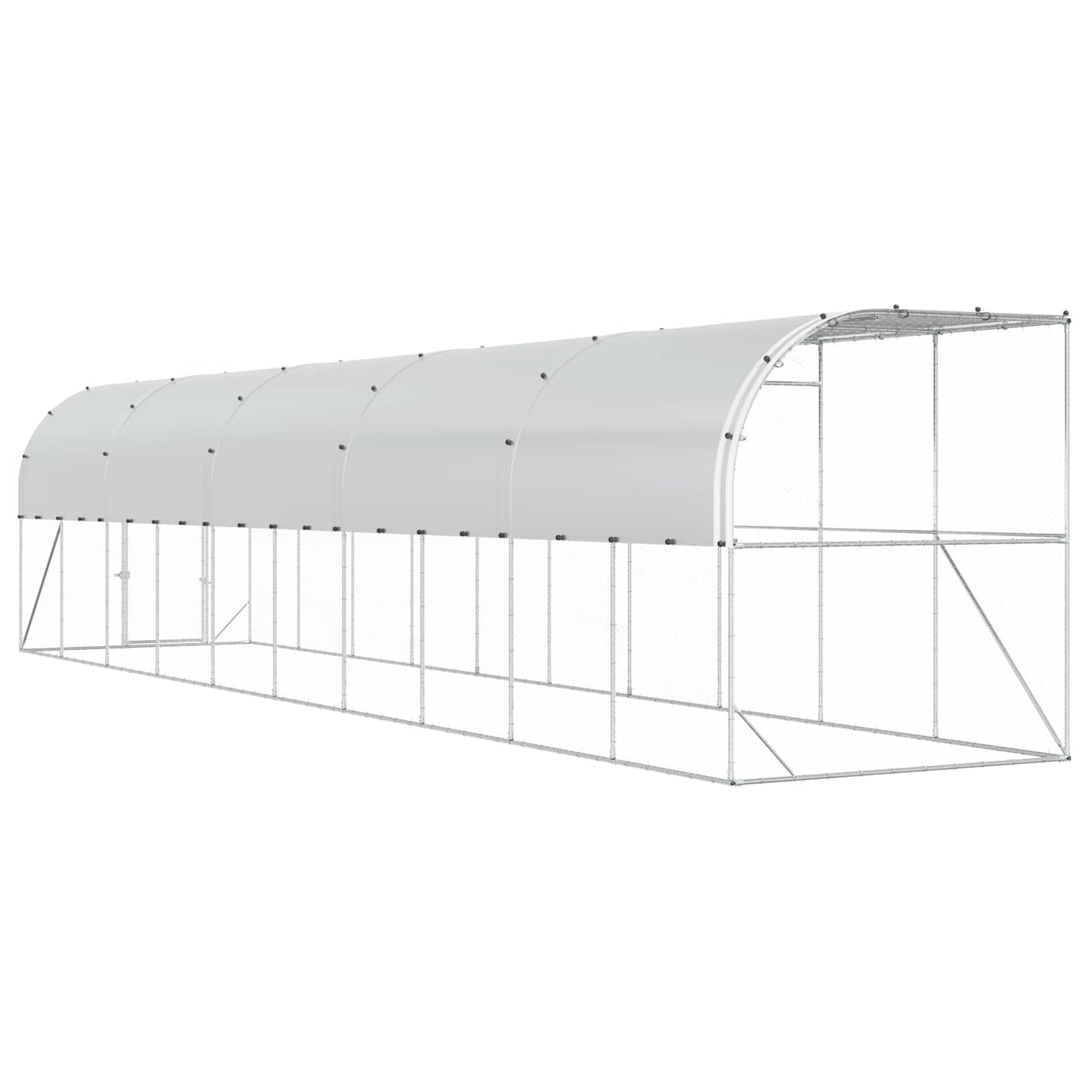Hønsehus Mod Væg Sølv 600 x 150 x 215 cm Galvaniseret stål