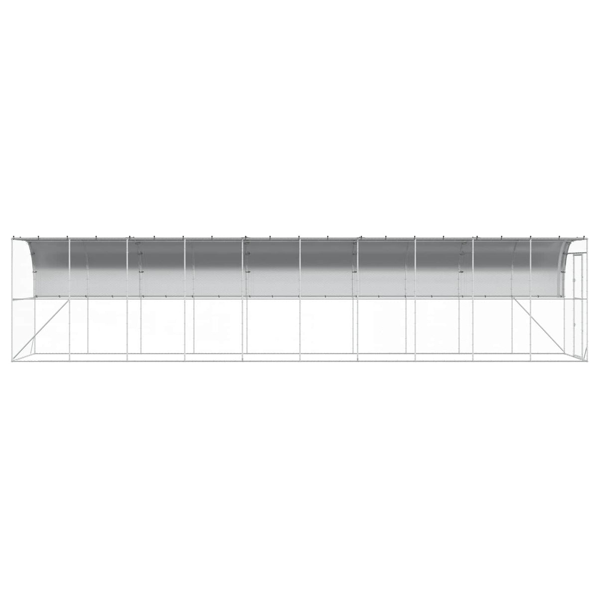 Hønsehus Mod Væg Sølv 600 x 150 x 215 cm Galvaniseret stål