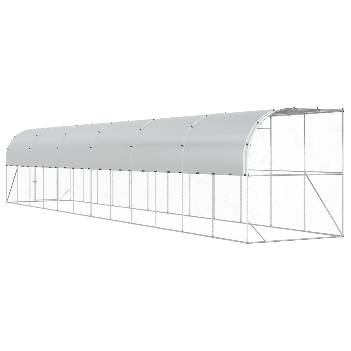 Hønsehus Mod Væg Sølv 600 x 150 x 215 cm Galvaniseret stål