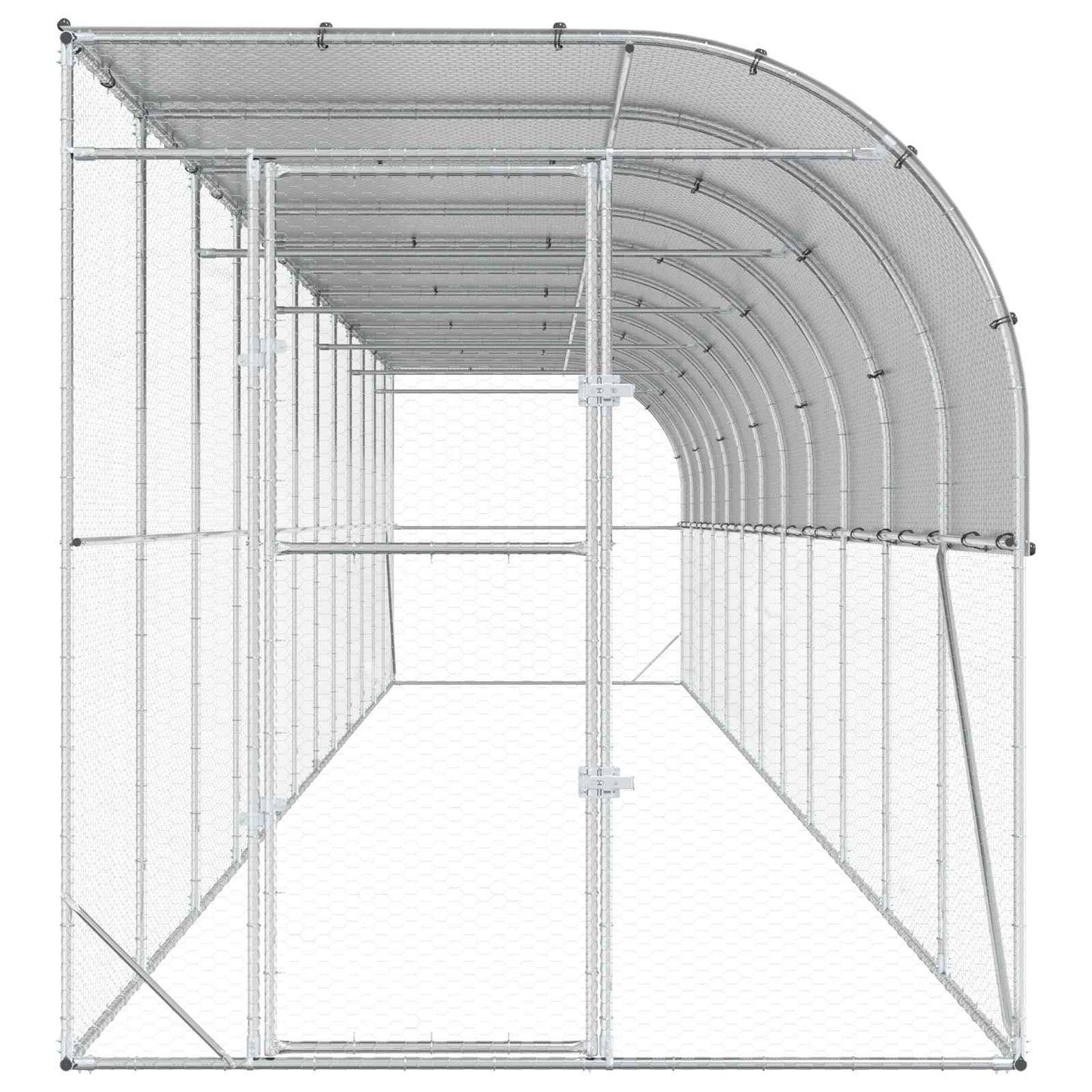 Hønsehus Mod Væg Sølv 600 x 150 x 215 cm Galvaniseret stål