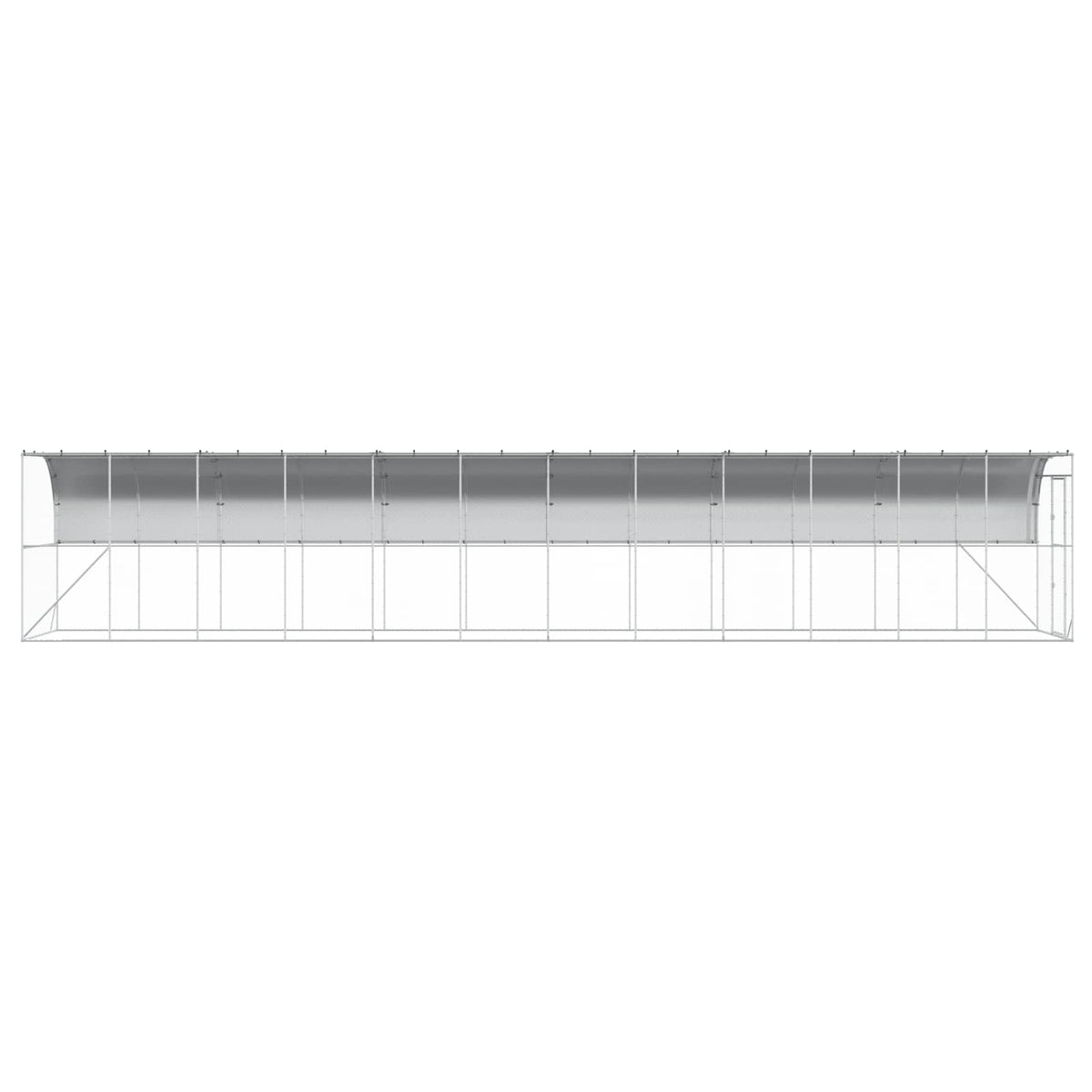 Hønsehus Mod Væg Sølv 600 x 150 x 215 cm Galvaniseret stål