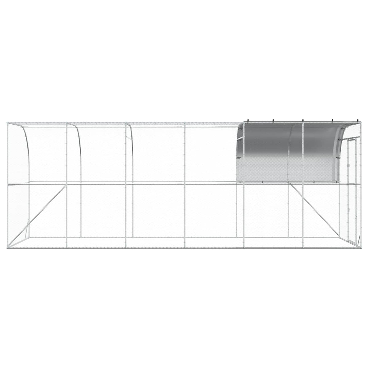 Hønsehus Mod Væg Sølv 600 x 200 x 215 cm Galvaniseret stål