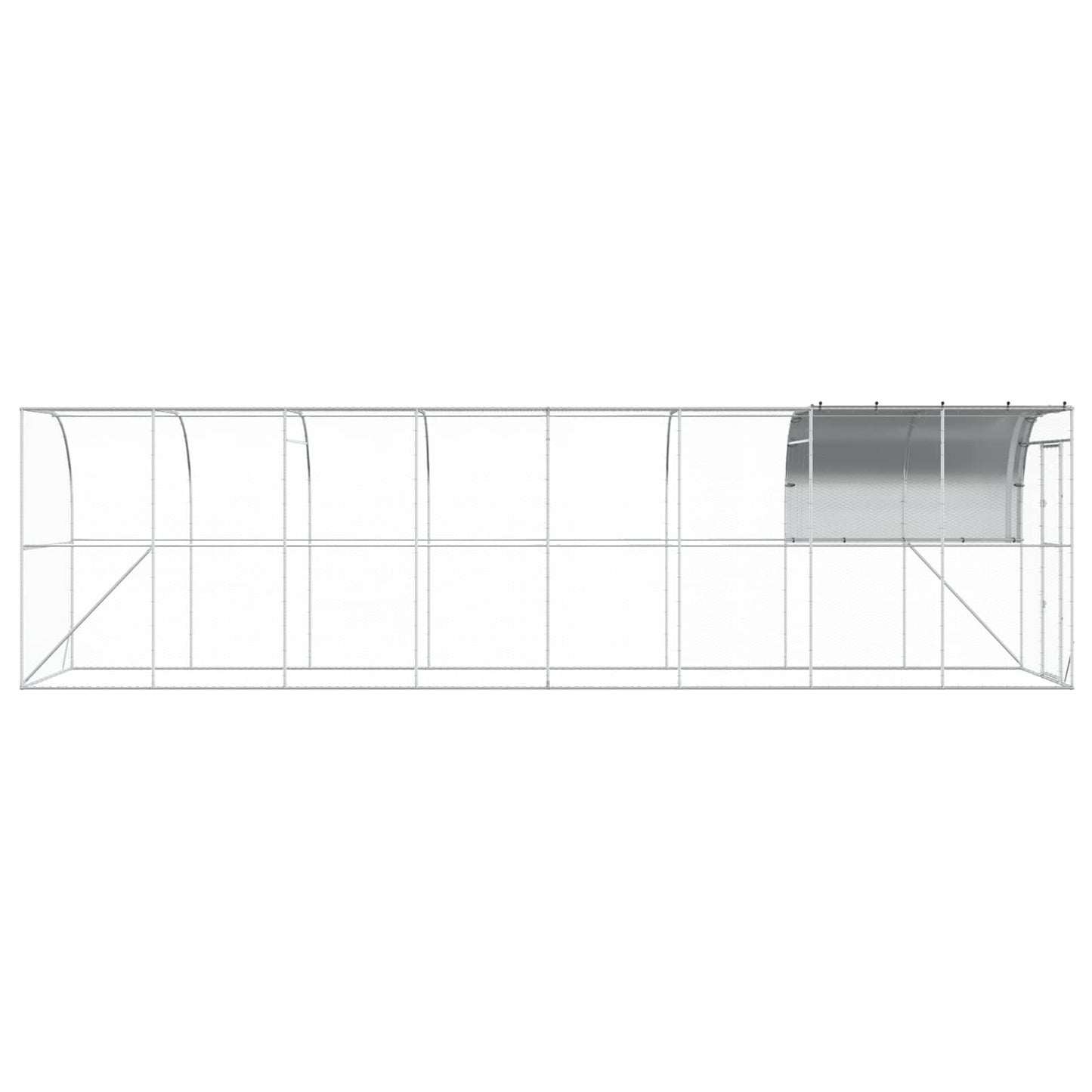 Hønsehus Mod Væg Sølv 800 x 200 x 215 cm Galvaniseret stål
