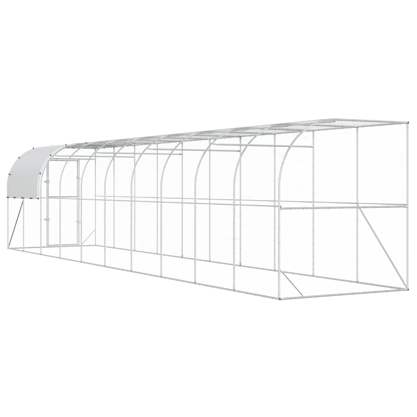 Hønsehus Mod Væg Sølv 1000 x 200 x 215 cm Galvaniseret stål
