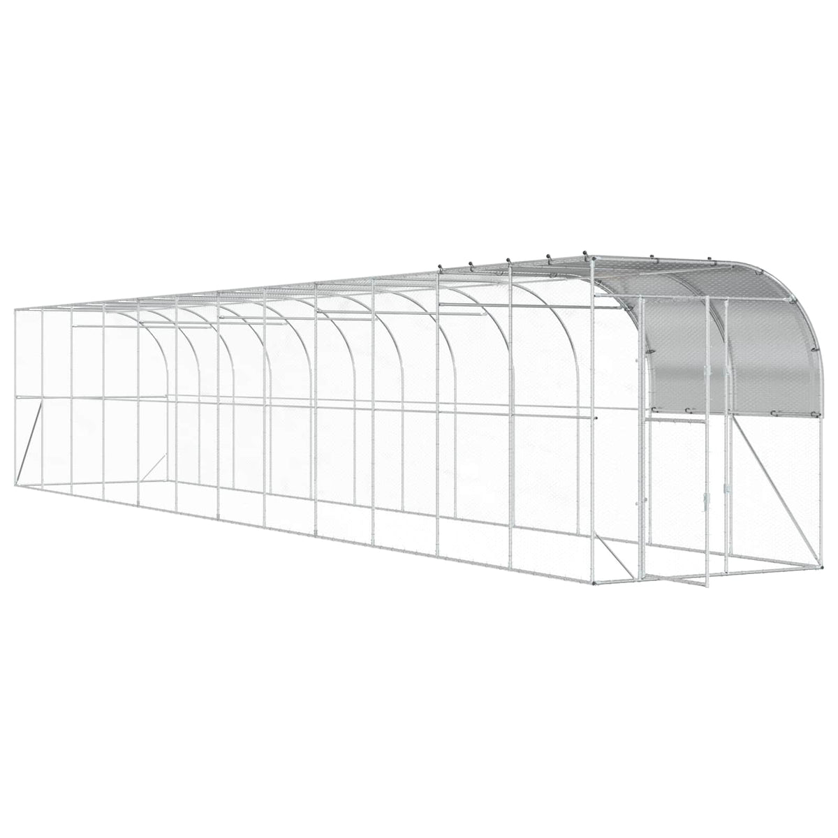 Hønsehus Mod Væg Sølv 1200 x 200 x 215 cm Galvaniseret stål