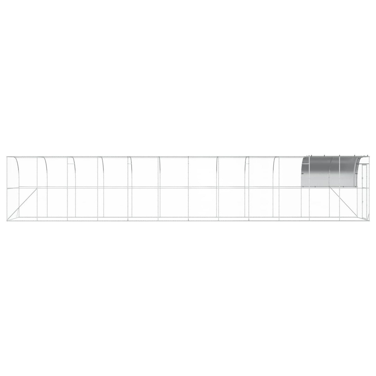 Hønsehus Mod Væg Sølv 1200 x 200 x 215 cm Galvaniseret stål