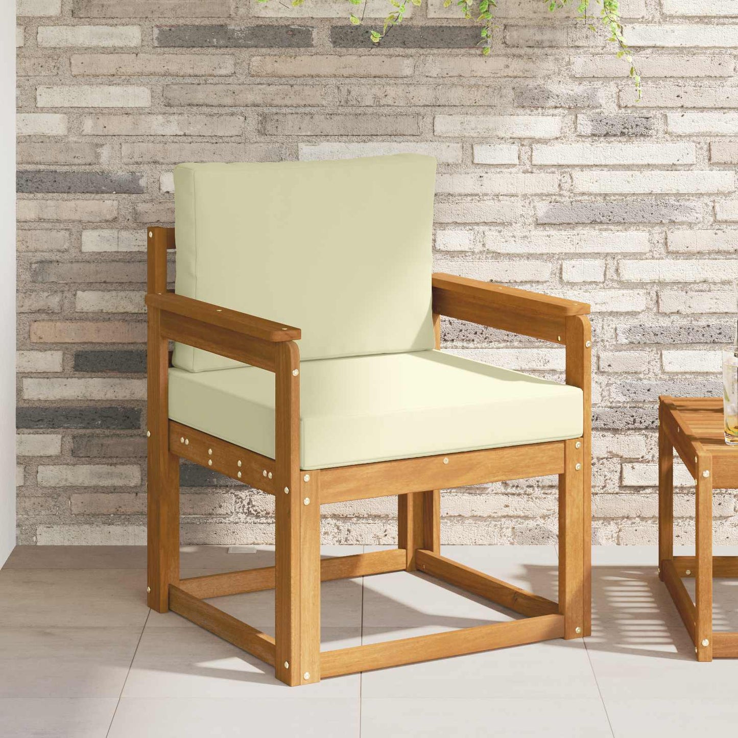 Udendørs sofa Soli Akacietræ og polyester Naturfarvet