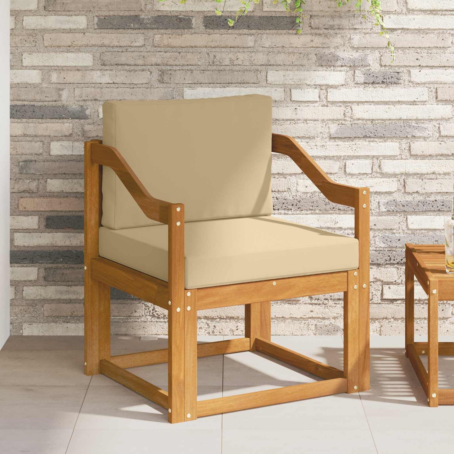 Udendørs sofa Soli Akacietræ og polyester Naturfarvet