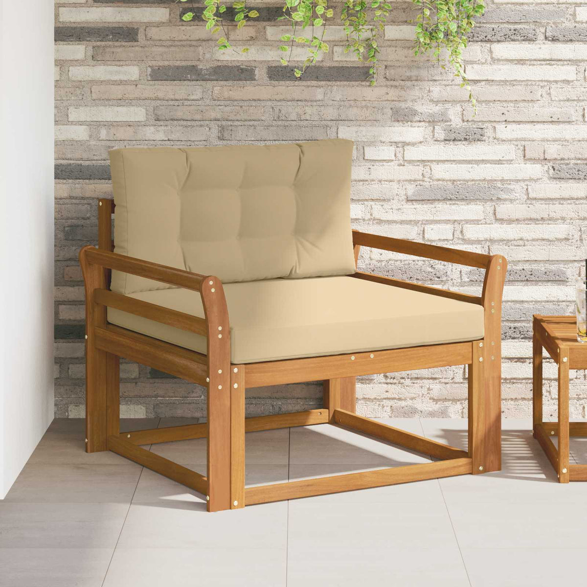 Udendørs Mellem Sofa Naturfarvet