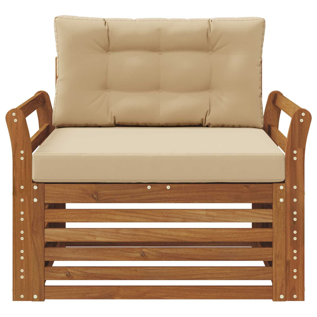 Udendørs sofa Soli Akacietræ og polyester Naturlig og Beige