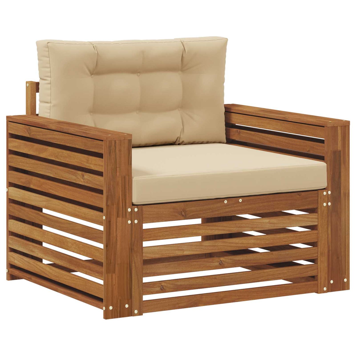 Udendørs sofa Soli Akacietræ og polyester Naturlig og Beige