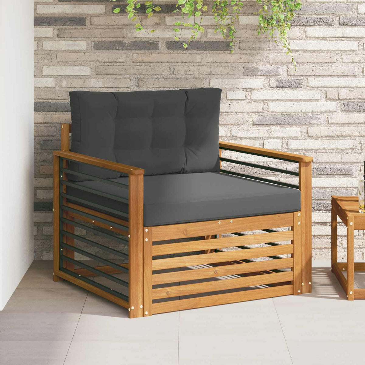 Udendørs sofa Soli Akacietræ og polyester Naturlig og Antracit