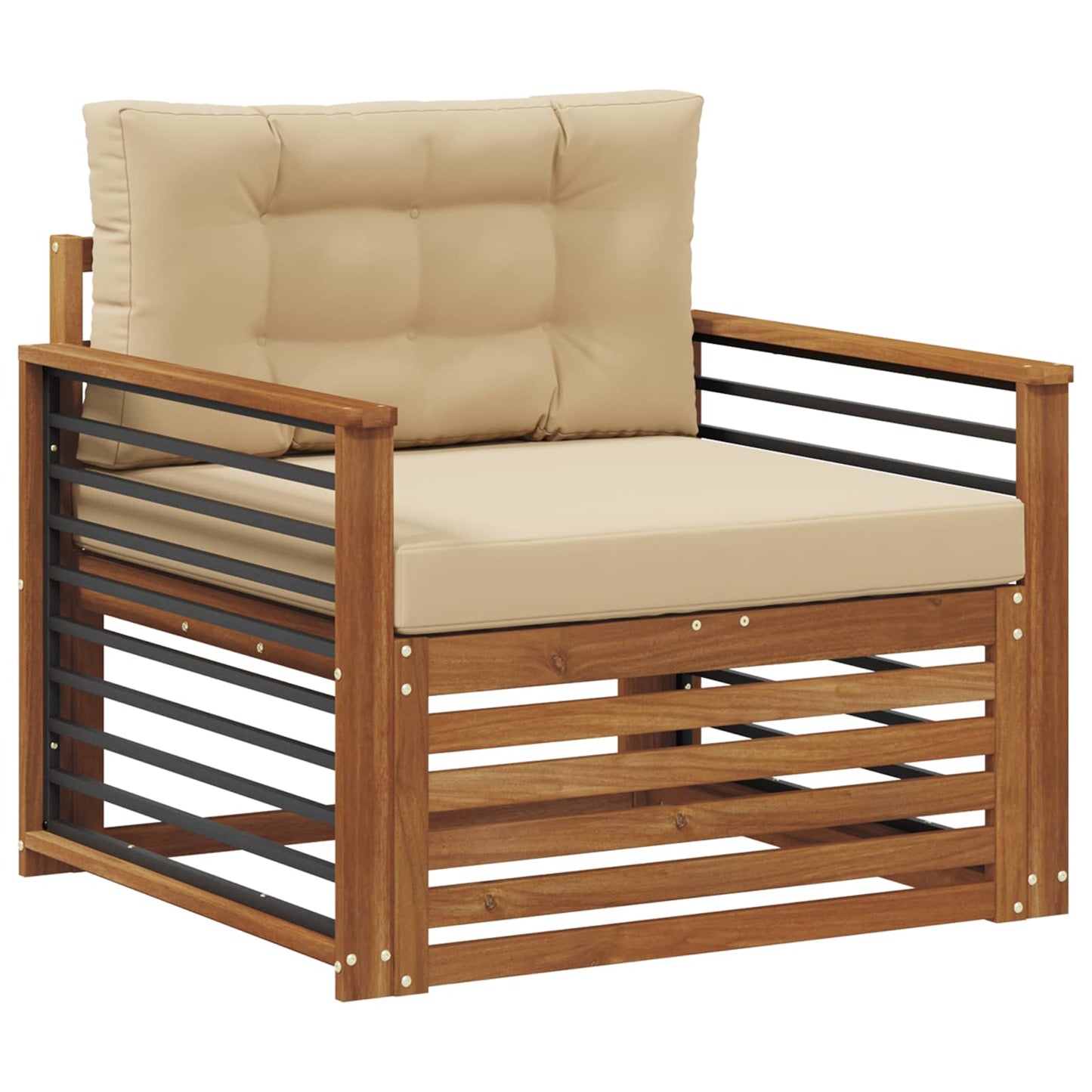 Udendørs sofa Soli Akacietræ og polyester Naturlig og Beige
