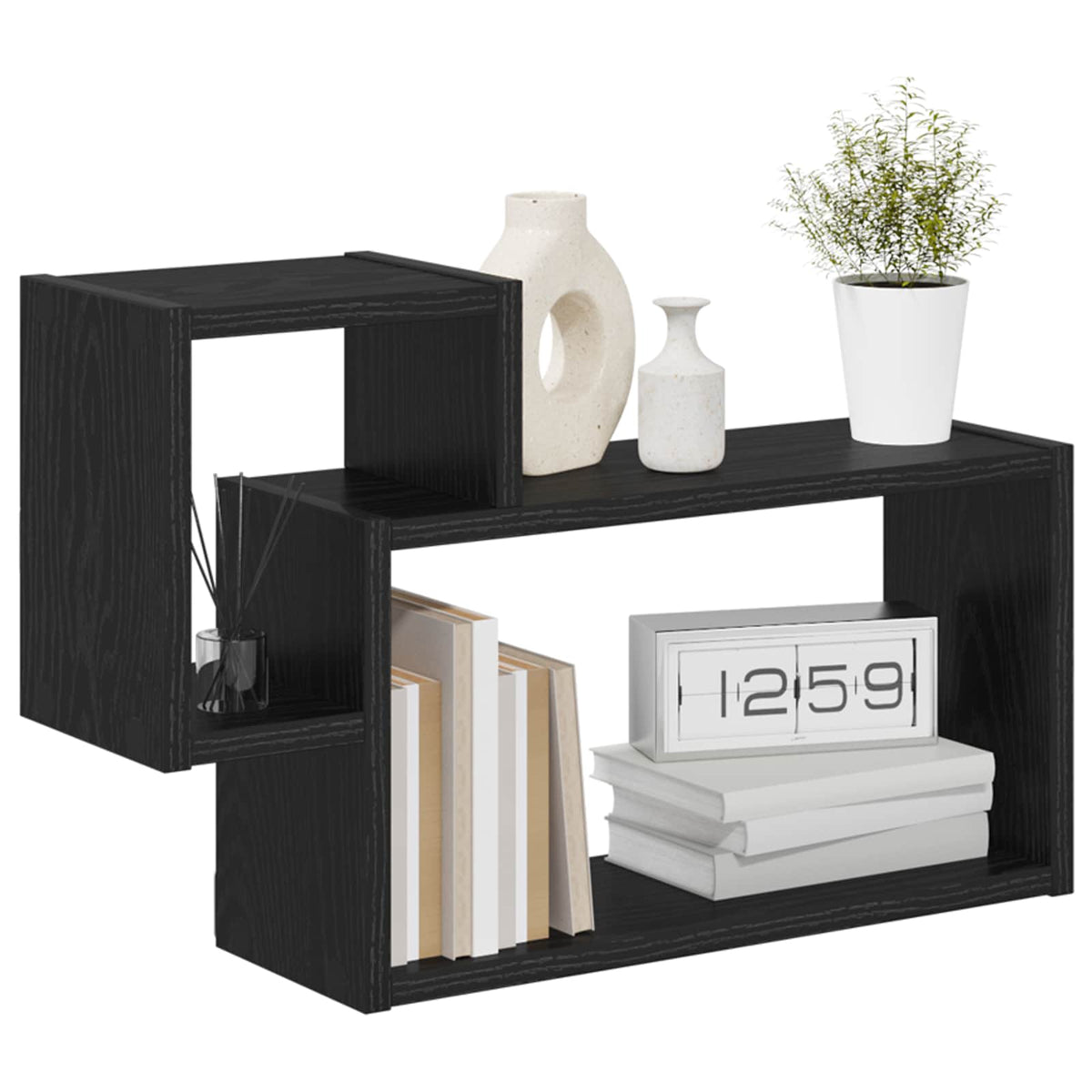 Væghylde Vægmonteret Sort eg 55 x 15 x 35 cm Konstrueret træ