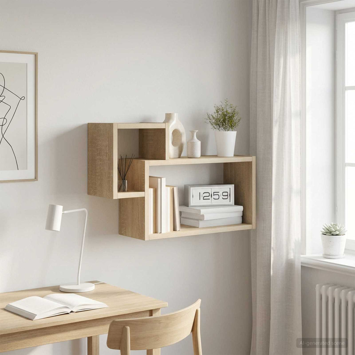 Væghylde Vægmonteret Sonoma-eg 55 x 15 x 35 cm Konstrueret træ