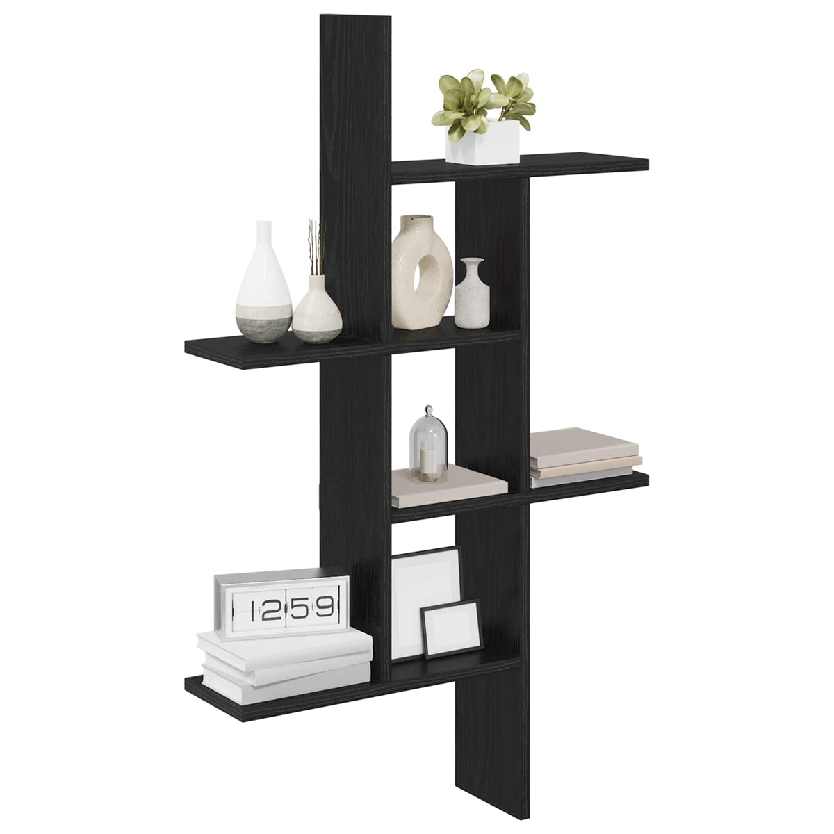Væghylde Sort eg 61 x 15 x 102 cm Konstrueret træ