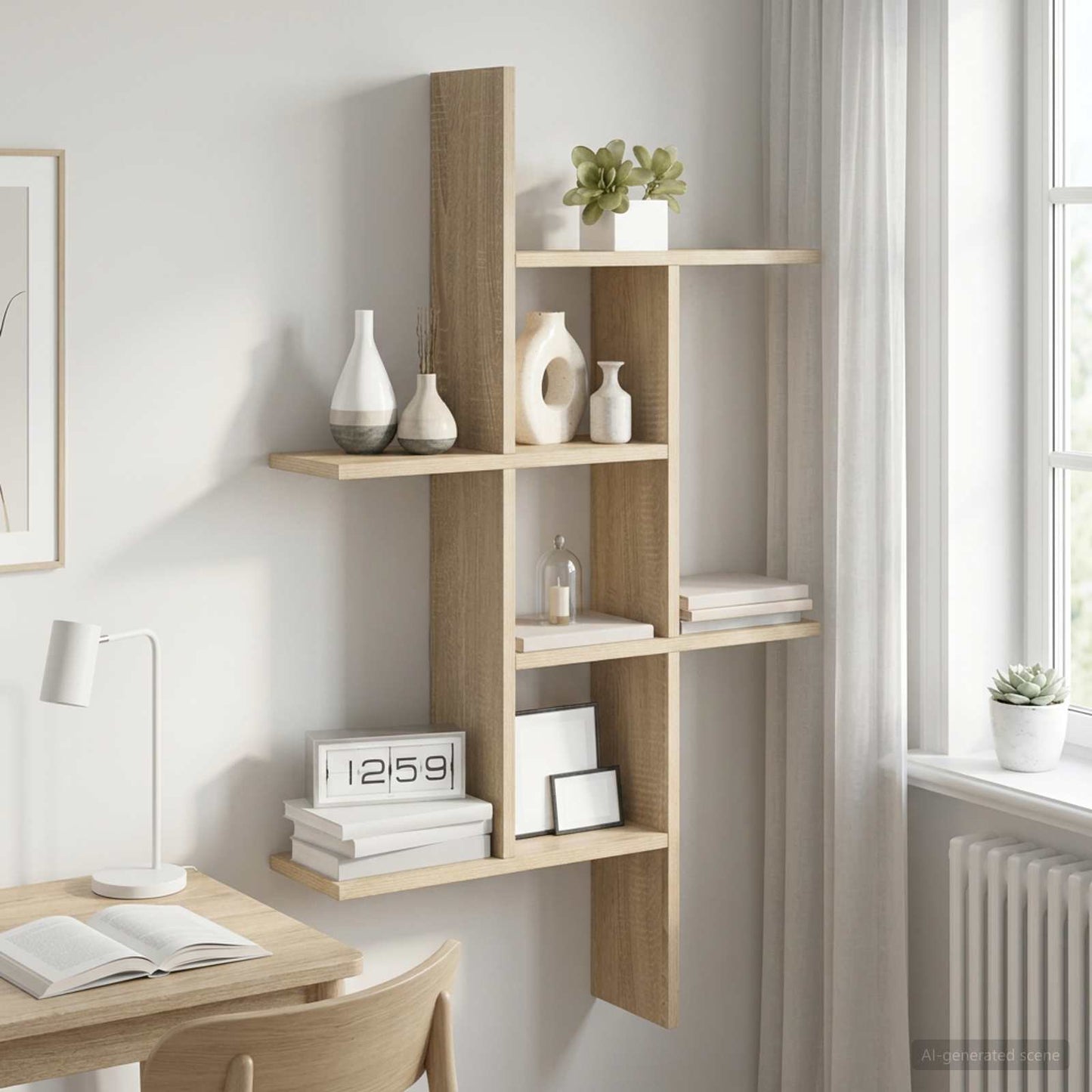 Væghylde Sonoma-eg 61 x 15 x 102 cm Konstrueret træ