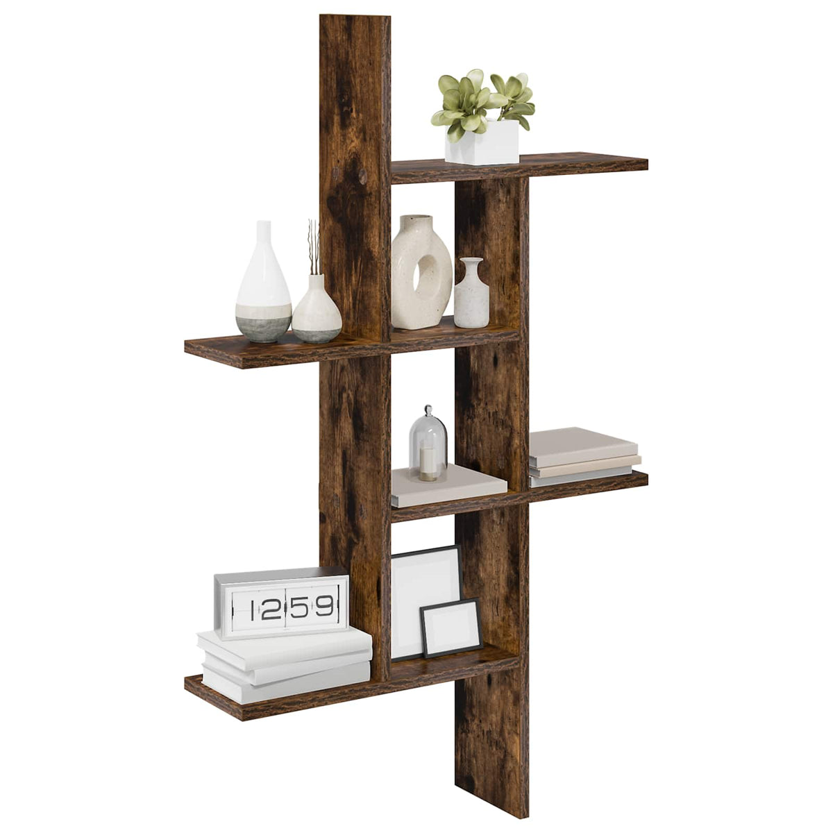 Væghylde Røget eg 61 x 15 x 102 cm Konstrueret træ