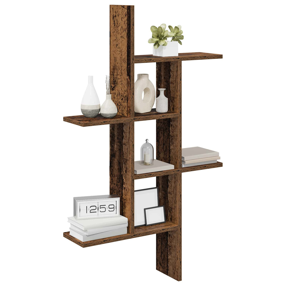 Væghylde Gammelt træ 61 x 15 x 102 cm Konstrueret træ