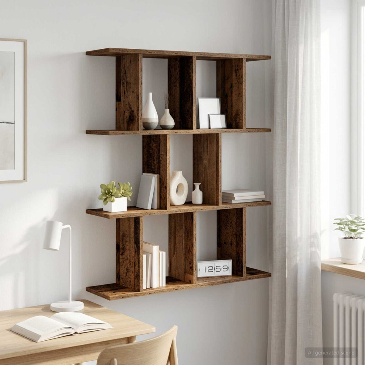 Væghylde Gammelt træ 102 x 20 x 96 cm Konstrueret træ