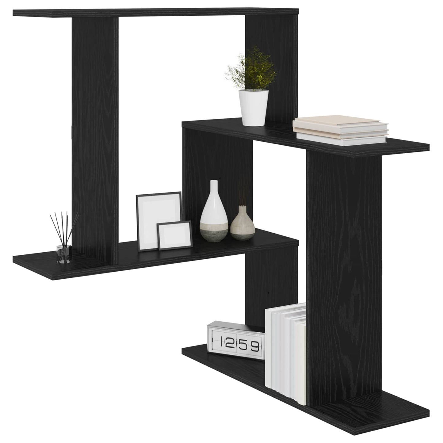 Væghylde Sort eg 67 x 67 x 87 cm Konstrueret træ