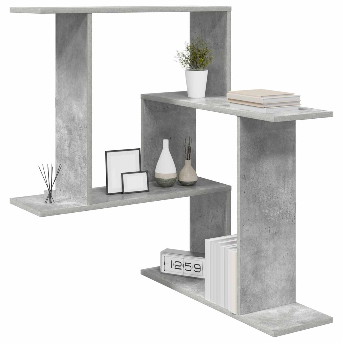Væghylde Betongrå 67 x 67 x 87 cm Konstrueret træ
