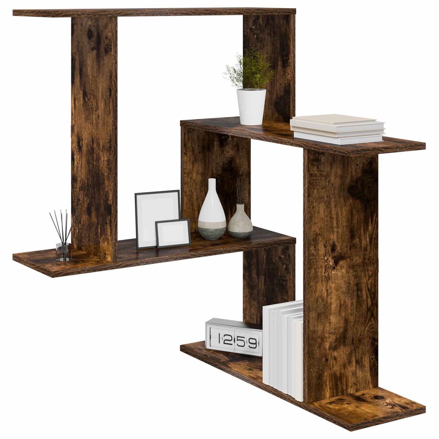Væghylde Røget eg 67 x 67 x 87 cm Konstrueret træ