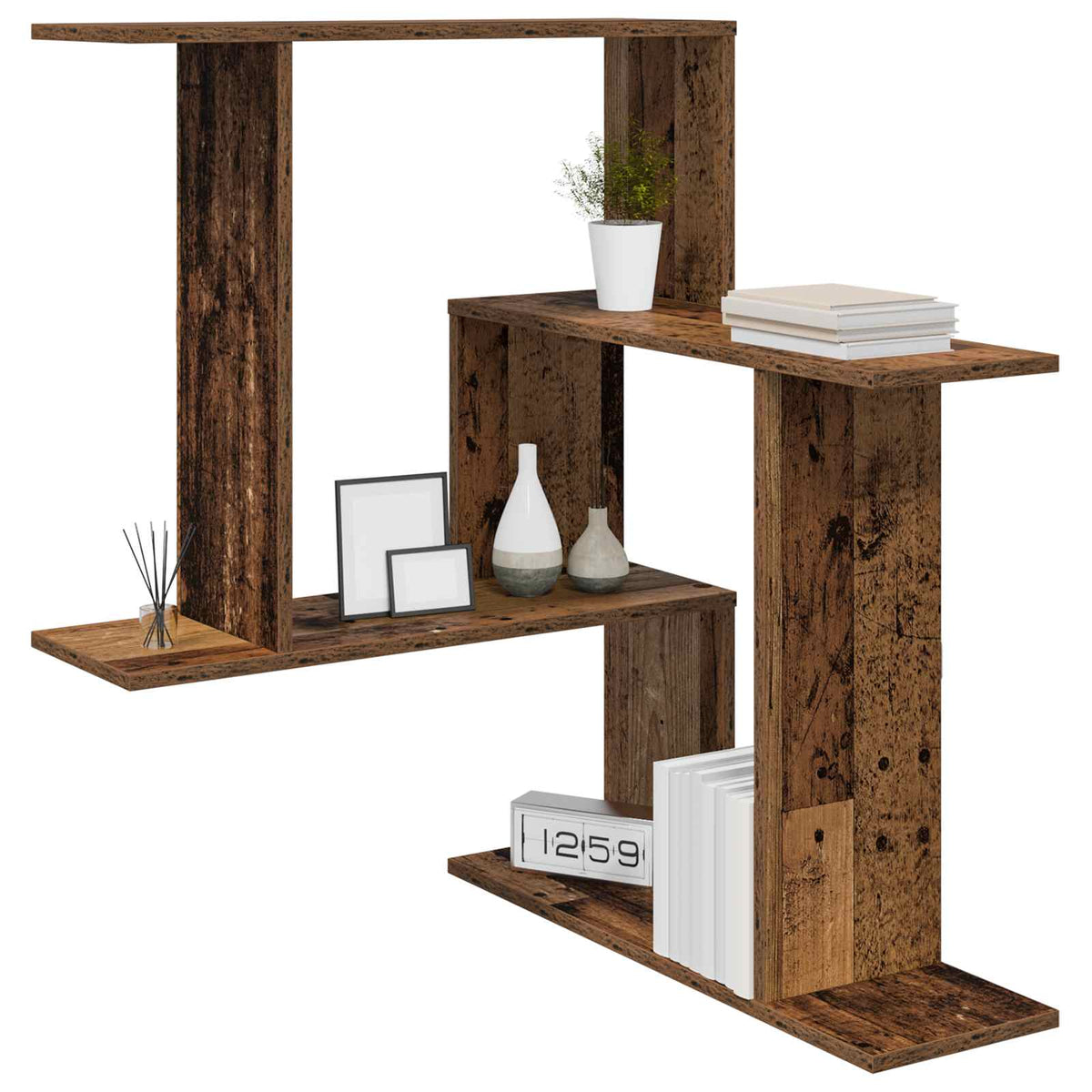 Væghylde Gammelt træ 67 x 67 x 87 cm Konstrueret træ