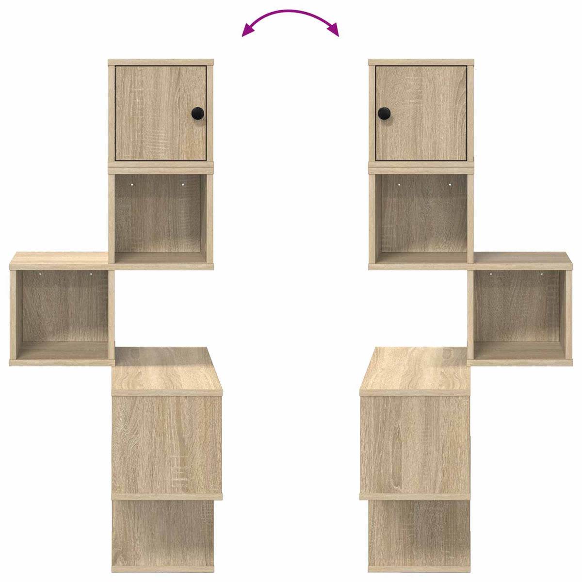 Væg Hjørneshylde Sonoma-eg 48 x 48 x 120 cm Konstrueret træ