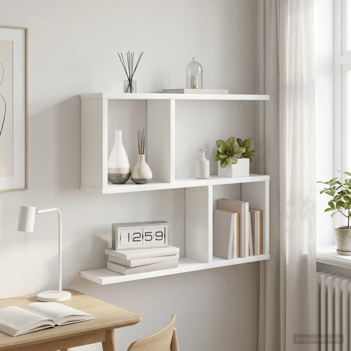 Væghylde Hvid 60 x 12 x 50,5 cm Konstrueret træ