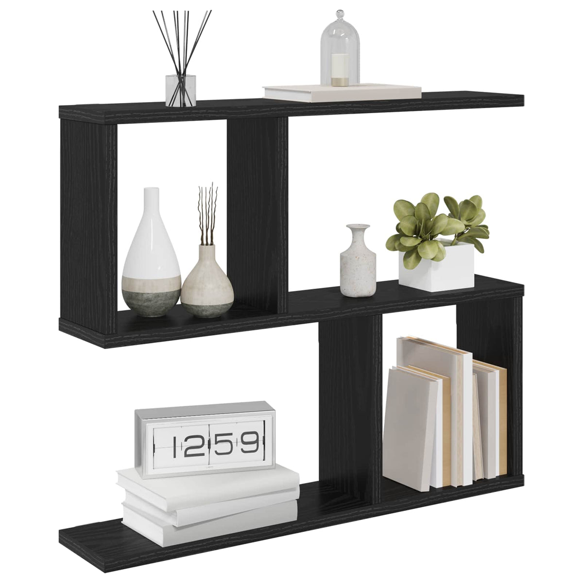 Væghylde Sort eg 60 x 12 x 50,5 cm Konstrueret træ