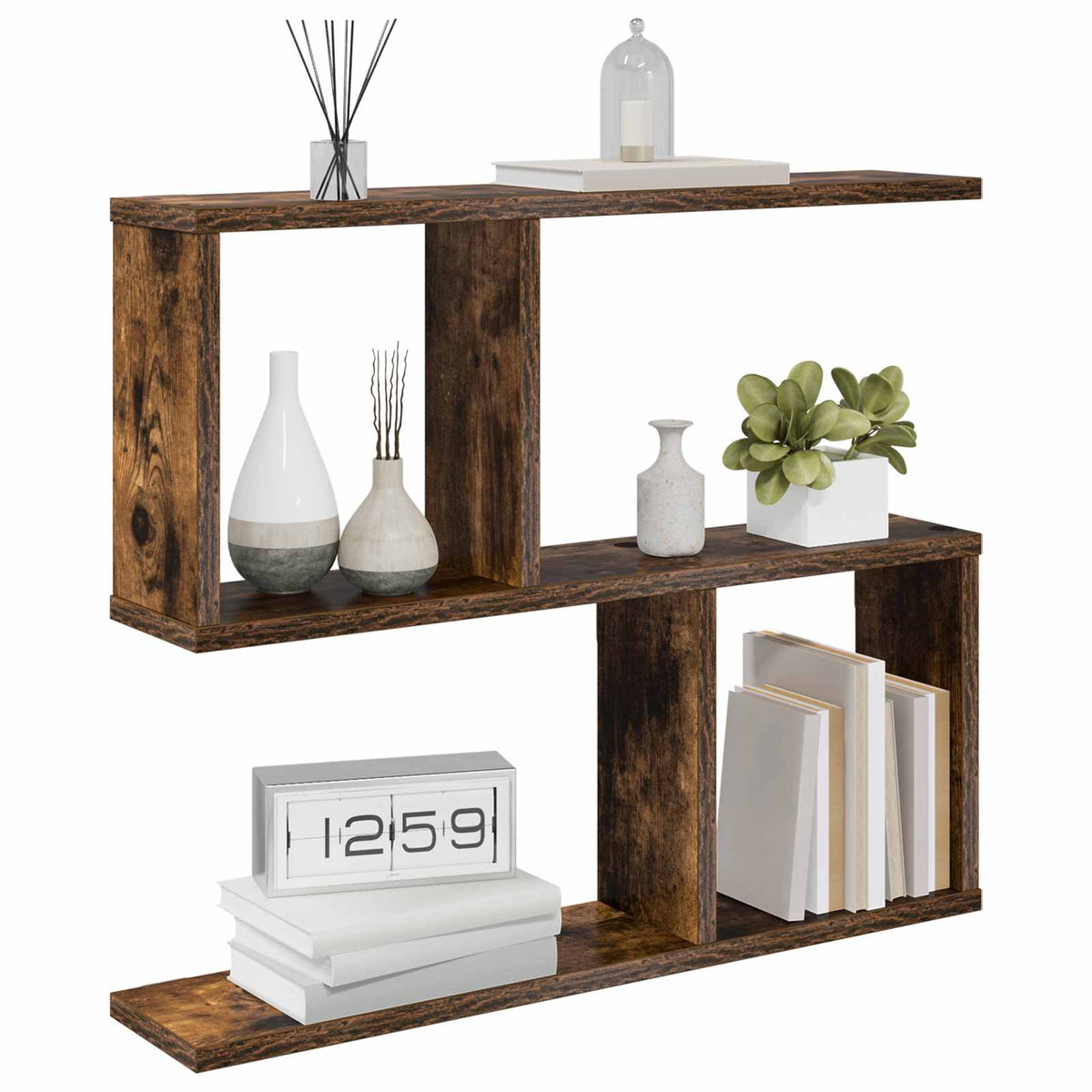 Væghylde Røget eg 60 x 12 x 50,5 cm Konstrueret træ
