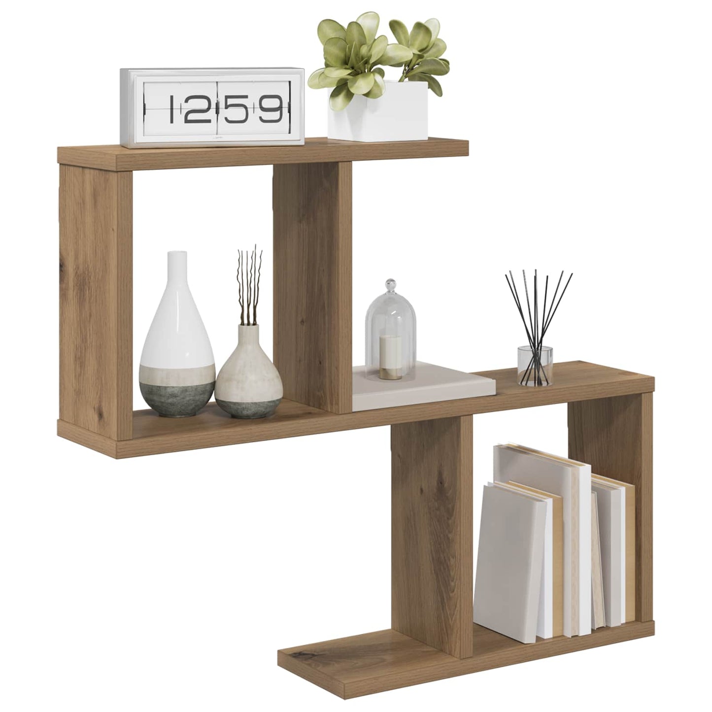 Væghylde Artisan-eg 60 x 12 x 50,5 cm Konstrueret træ