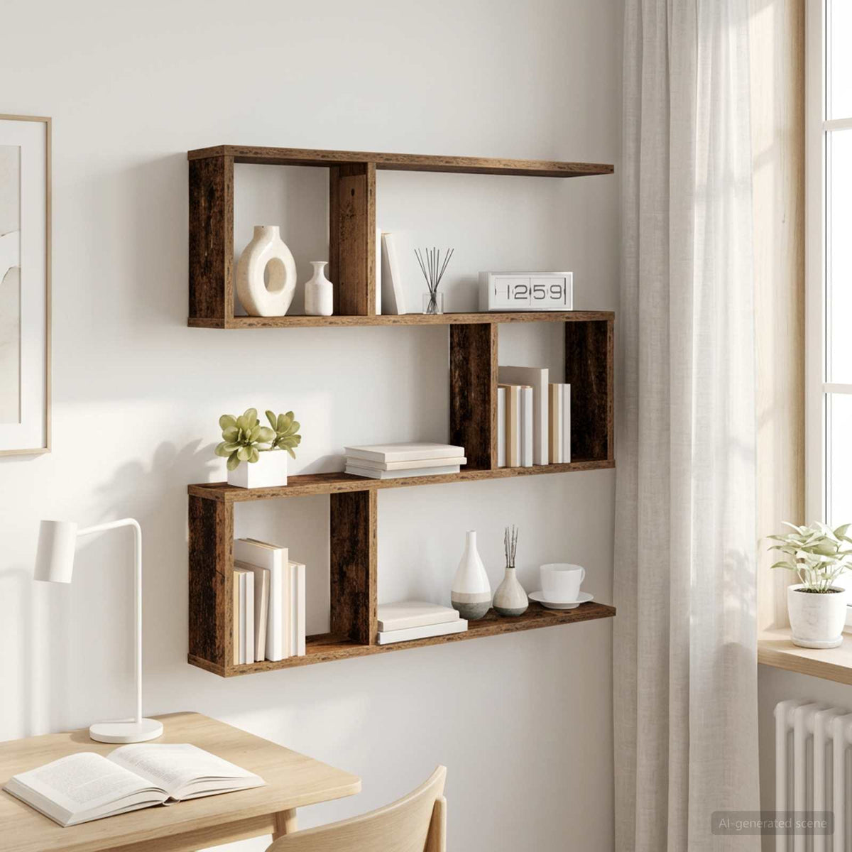 Væghylde Gammelt træ 80 x 12 x 79,5 cm Konstrueret træ