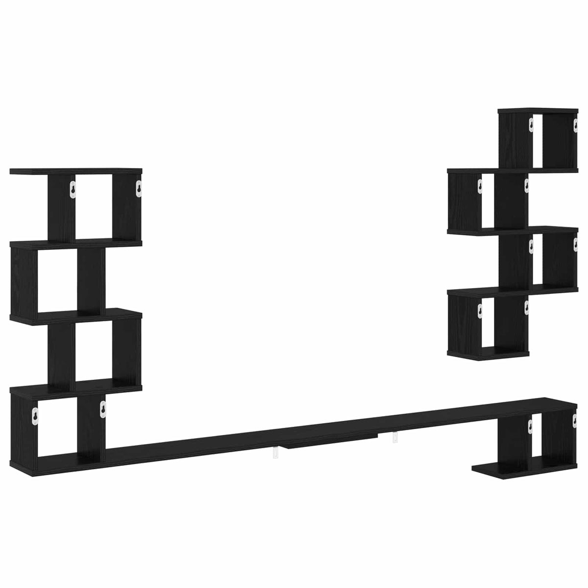 Væghængt TV-hylde Sort eg 200 x 15 x 94 cm Konstrueret træ
