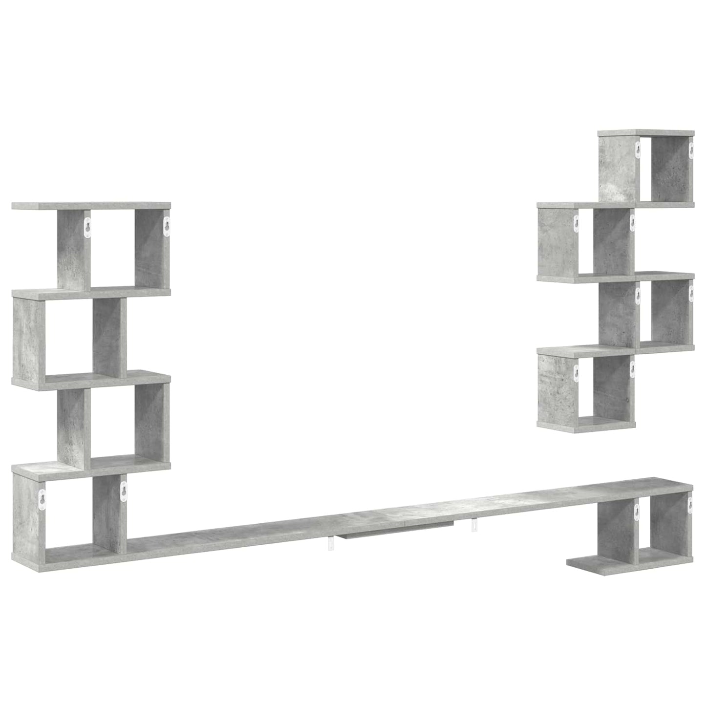 Væghængt TV-hylde Betongrå 200 x 15 x 94 cm Konstrueret træ