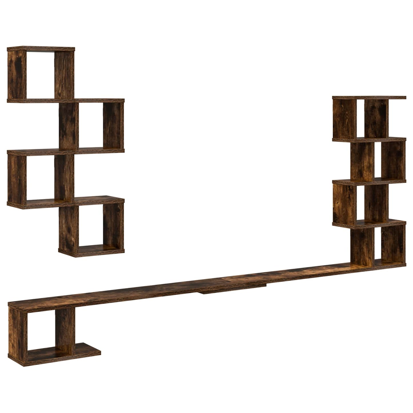 Væghængt TV-hylde Røget eg 200 x 15 x 94 cm Konstrueret træ
