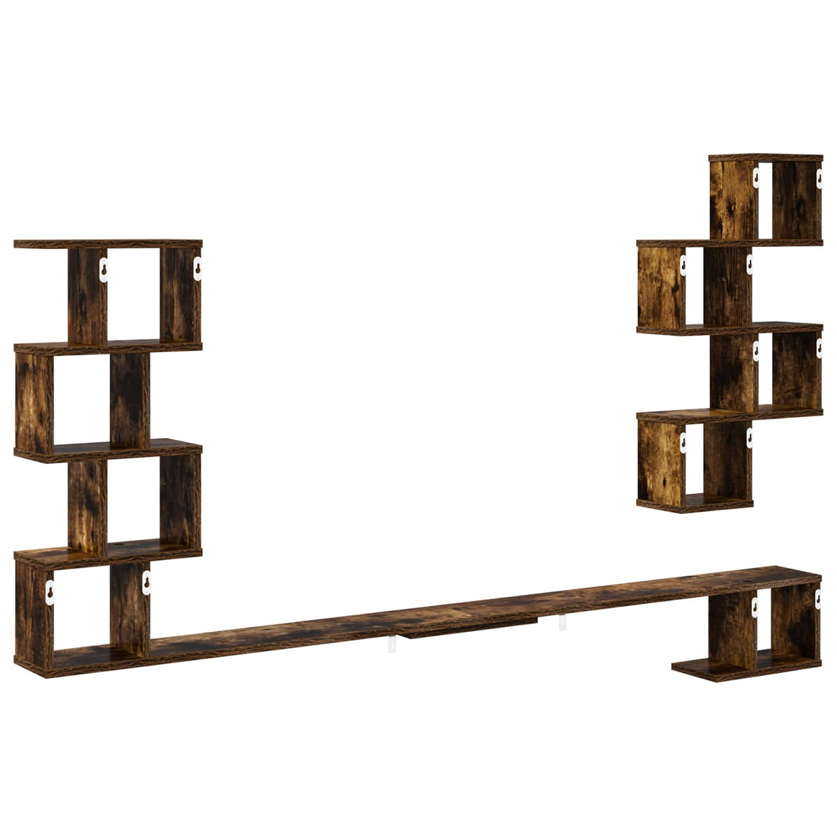 Væghængt TV-hylde Røget eg 200 x 15 x 94 cm Konstrueret træ