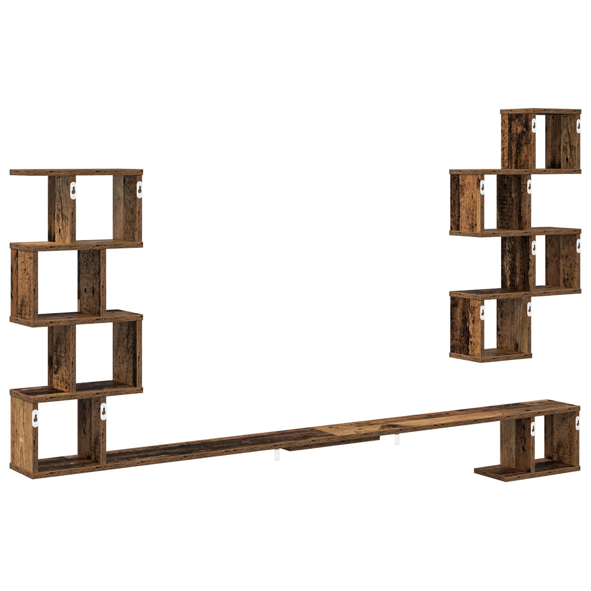 Væghængt TV-hylde Gammelt træ 200 x 15 x 94 cm Konstrueret træ