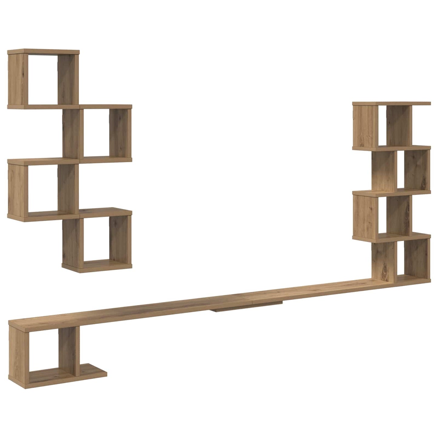 Væghængt TV-hylde Artisan-eg 200 x 15 x 94 cm Konstrueret træ