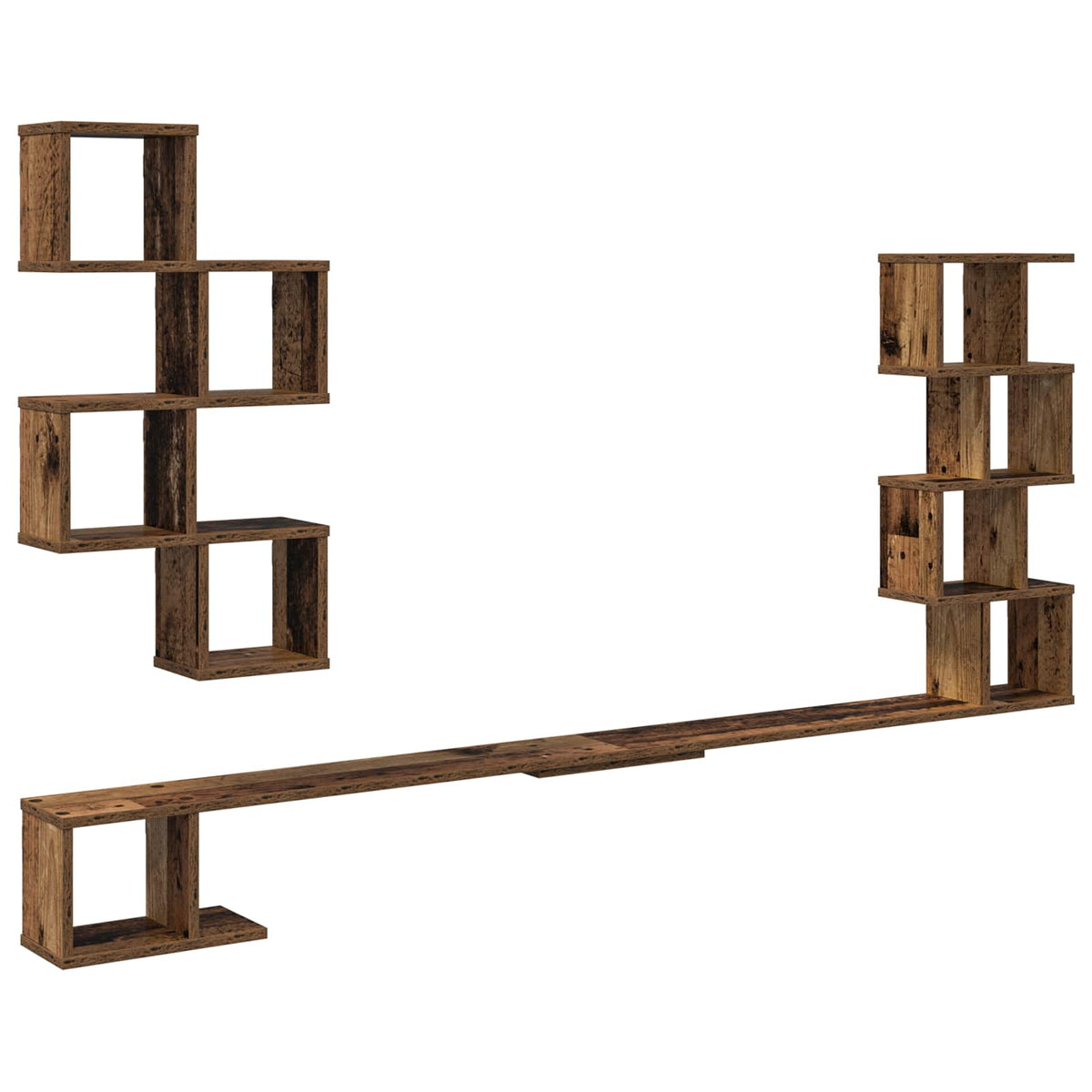 Væghængt TV-hylde Gammelt træ 160 x 15 x 94 cm Konstrueret træ