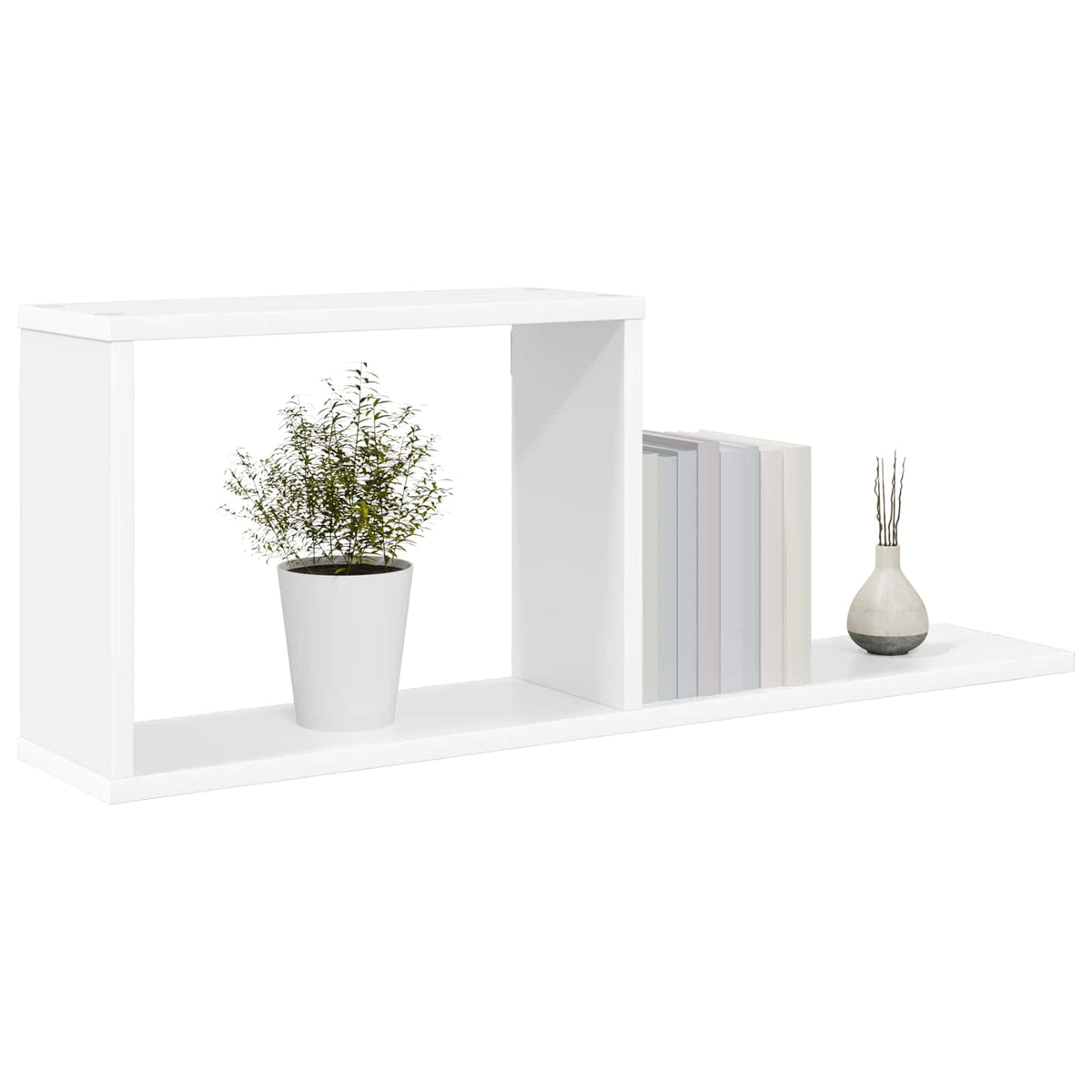 Svævehylder Hvid 80 x 15 x 30 cm Konstrueret træ