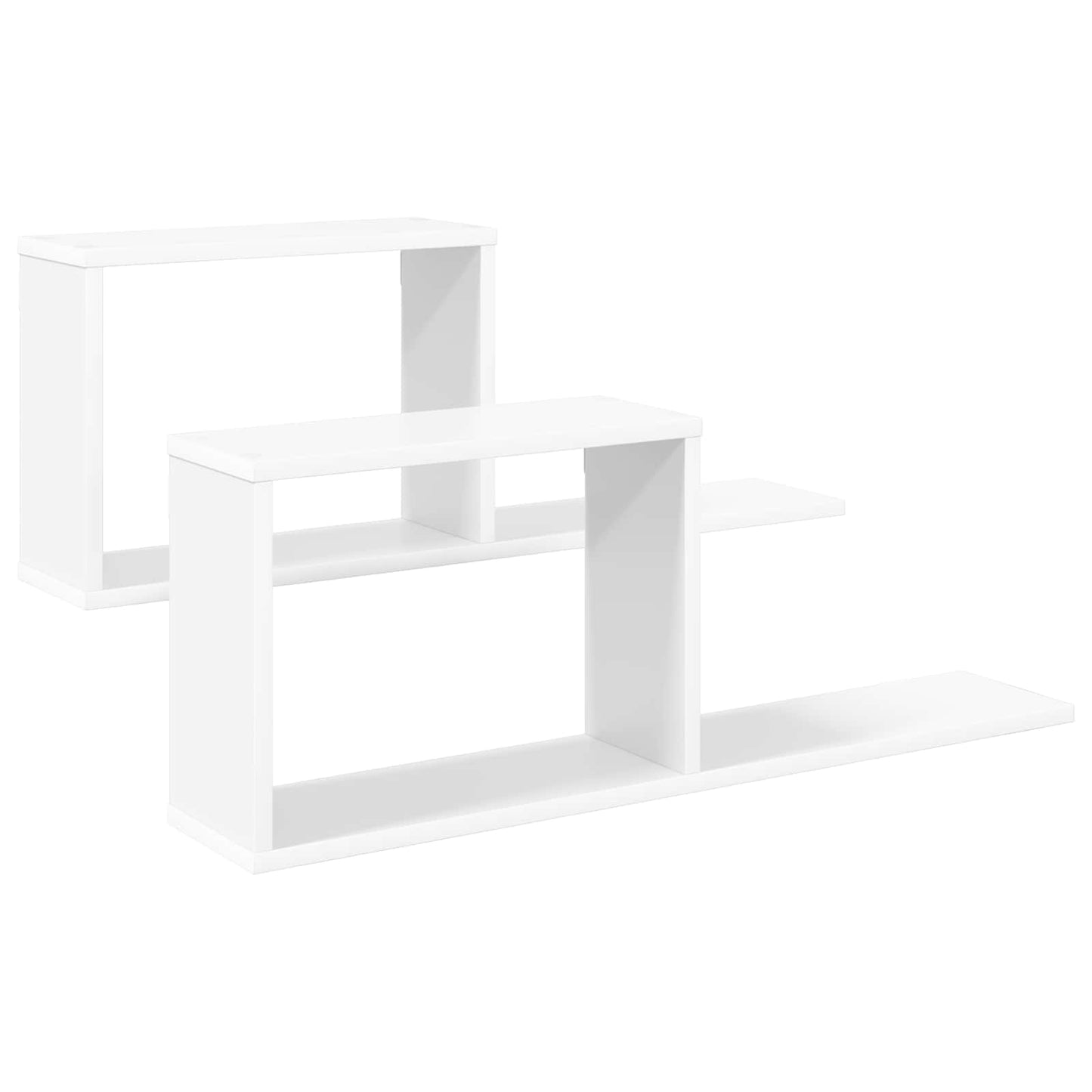Svævehylder 2 stk. Hvid 80 x 15 x 30 cm Konstrueret træ