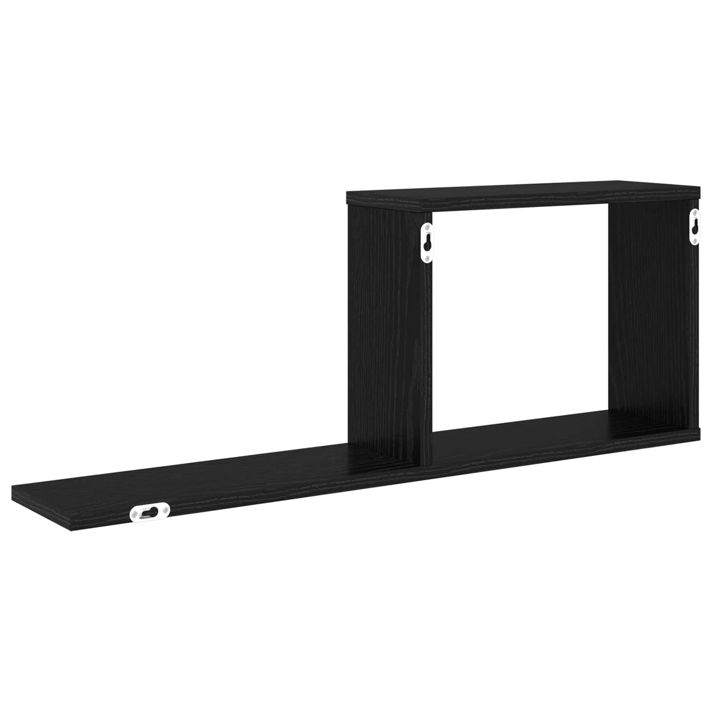 Svævehylder Sort eg 80 x 15 x 30 cm Konstrueret træ
