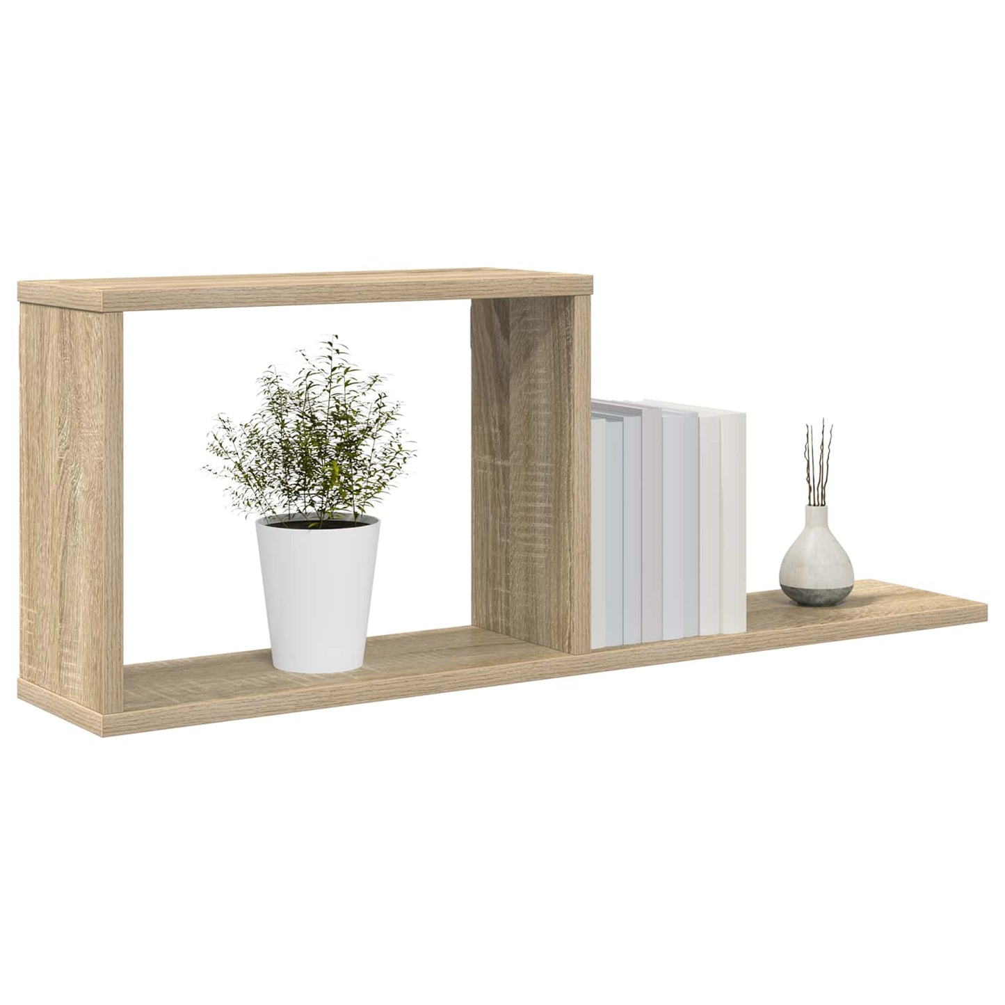 Svævehylder Sonoma-eg 80 x 15 x 30 cm Konstrueret træ